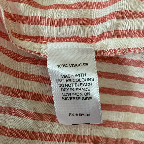 GB Girl Red Pink Stripe Ruffle Sleeve Tunic Dress with Elastic Neckline size M - Picture 8 of 10